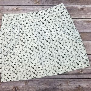 J. Crew Nautical Anchor Print Skirt